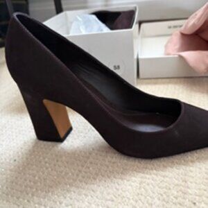SCHUTZ Chocolate Brown Block Heel Pumps